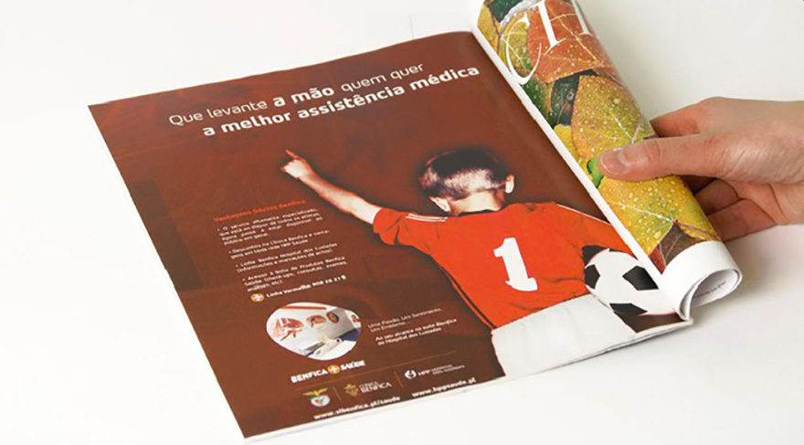 Anuncio de prensa para socios del Club Benfica. HPP Hospital dos Lusiadas, Lisboa